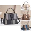 Versatile Color Block Tote Bag With Spacious Interior And Soft Pu Material