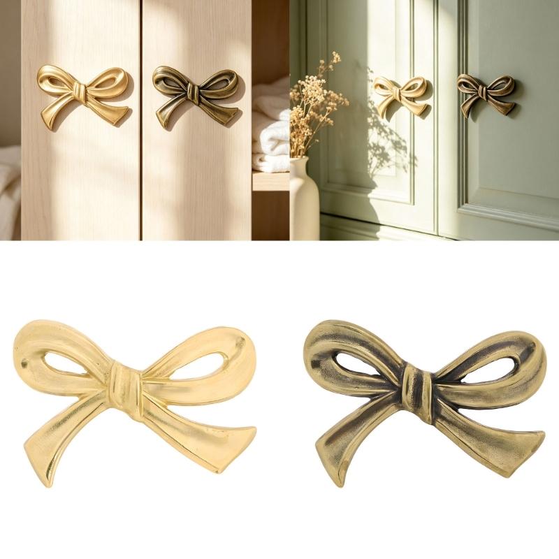 Drawer Cabinet Pull Metal Ribbon Furniture Handle for Bedside Table Dresser and Decorative Home Detail Accent Use