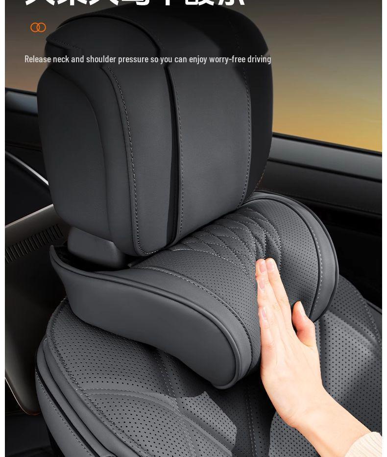 Luxurious Nappa Leather Neck Pillow for Maybach & Toyota Car Seats – Year-Round Comfort