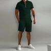 Men's Casual Loose Short Sleeved Shorts Polo Sports Suit