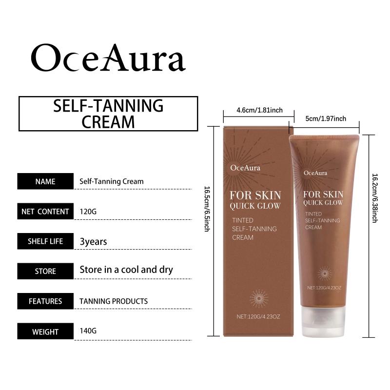 Oceaura Sunless Tanning Cream For Face Body Summer Refreshing Fast Absorb Nourish Wheat Skin Tone Tanning Care Cream