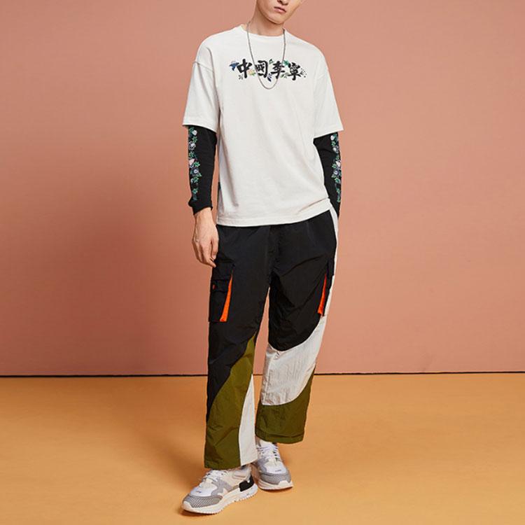 Li Ning T Shirts Men's White Crew Neck Moderate Straight Fit AHSQ631-2