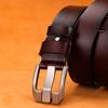 Vintage Leather Belt For Men With Alloy Pin Buckle Business Casual Geometric Style