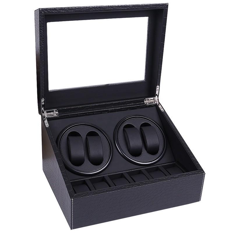 High Quality Watch Winder Rotator Display Box 4+6 Automatic Watch Chain Motor Box Watch Rotating Mechanical Box