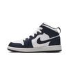 Air Jordan 1 Mid PreSchool 'Obsidian' (Unisex) White / Metallic Gold / Obsidian Kids' Basketball Shoes 640734 174
