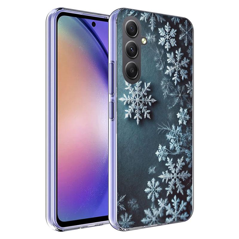 Snowflake Winter White Snow Christmas Phone Case for Samsung A16 A26 A36 A56 A17 A37 A57 A07 A06 A02S A03 A04S A05S Galaxy Note