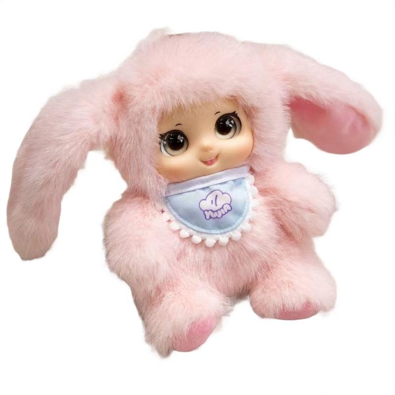 Cute Sheep Vinyl Plush Toy Kawaii Fluffy Stuffed Bear Rabbit Doll Lovely High Quality Material PVC Keychain Birthday Gift Xmas