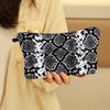 Cosmetic Bags Large Capacity Artistic Fashion Snakeskin Print Washable Organizer Bag for Daily Use