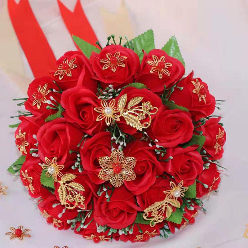 Korean Style High-End Rose Bridal Bouquet for Weddings & Photoshoots