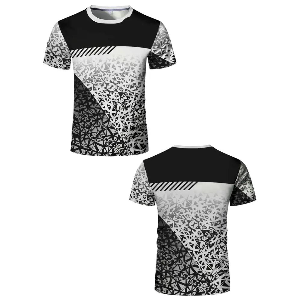 Fitnessstudio Mann T-Shirt Geometrische Farbblöcke Druck Sport Fitnessstudio Kurze Ärmel T-Shirts Schnell Trocknend Laufen Männer Übergroße Kleidung
