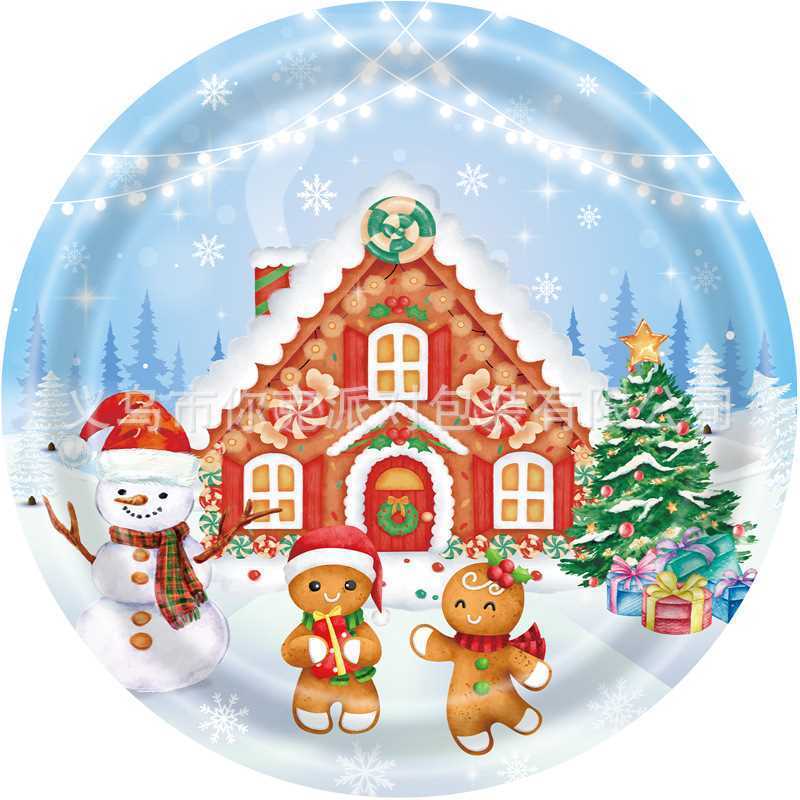 Christmas-themed Party Tableware, Snowflake Paper Cups, Paper Plates, Tissues, Tablecloths, Decoration and Scene Supplies