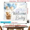 2D Blau Gold Wolke Stern Hintergrund Willkommen Babyparty Fotografie Hintergrund