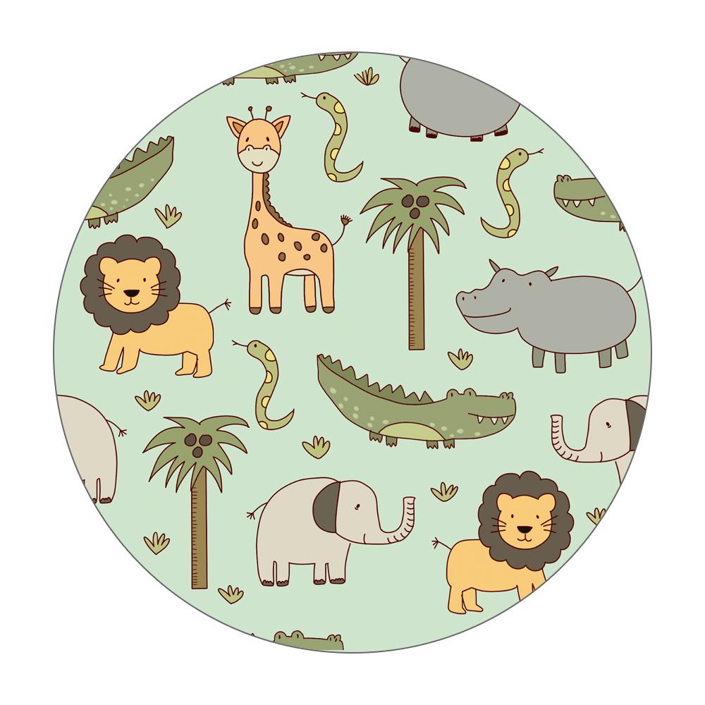 Rug Children's  Carpet Animal Puzzle Game Learn for Baby Play Round Carpet In The Children's Room Bedroom Decor