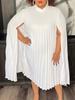 C8546 2023 Elegantes Cape Gefaltetes Übergrößenkleid für Damen