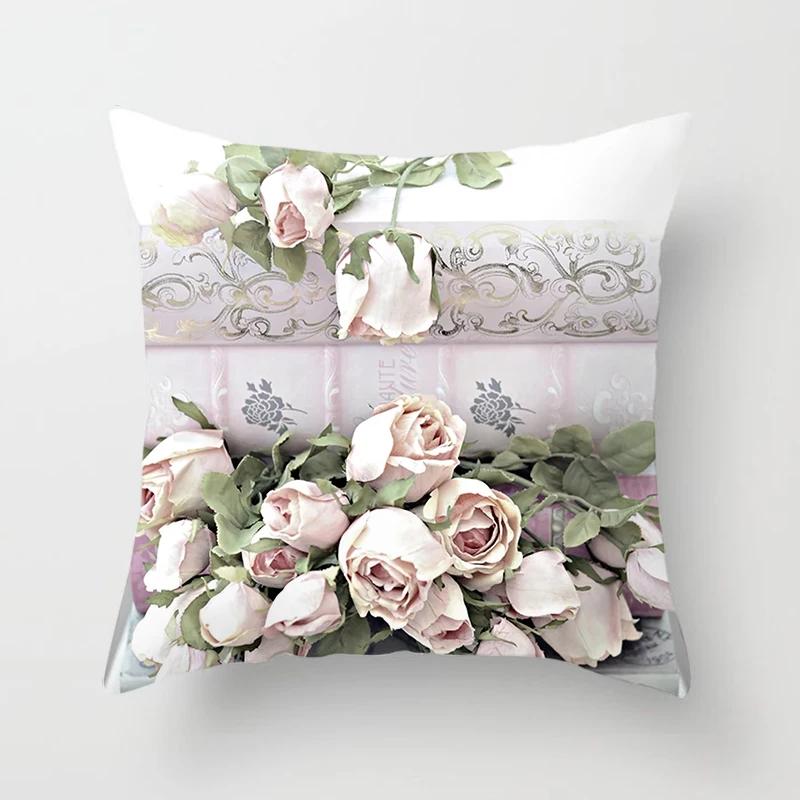 Flower Pattern Decorative Sofa Cushion Cover Pillow Pillowcase Throw Pillows Home Decor Pillowcove Pink 40x40cm 50x50 45x45