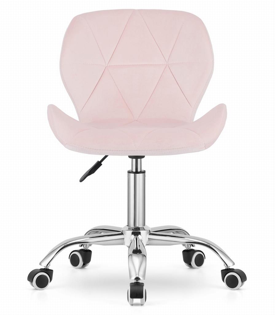 Silla giratoria de terciopelo Avola - Rosa claro
