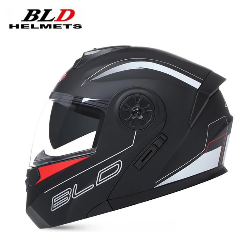 Full Face Motorcycle Helmet With Dual Visors Flip-Up Design Scooter E-Bike Riders