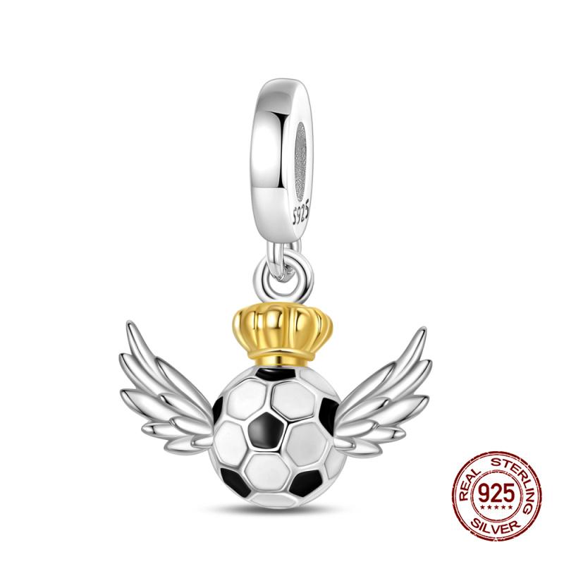 Charms Copper Fit 3Mm Original Bracelet Necklace Womens Sports Fitness Football Series Charms Diy Fine Jewelry Gifts