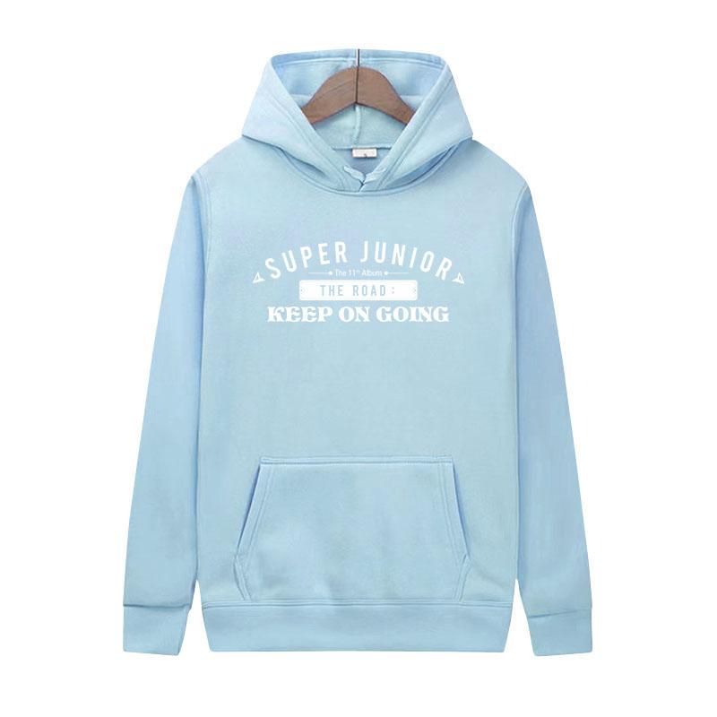 Korean Kpop K-pop SUPER JUNIOR Hoodie The Road Keep On Going Same Paragraph Hoodie Sweatshirts Pullovers Streetwear Hoody Tops