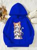 Entzückende Stapelkatzen Kinder Kapuzenpullover Bunte Cartoon-Kätzchen-Familie Grafik Herbst Winter Fleece Weich Kinder Mode Kapuzenpullover