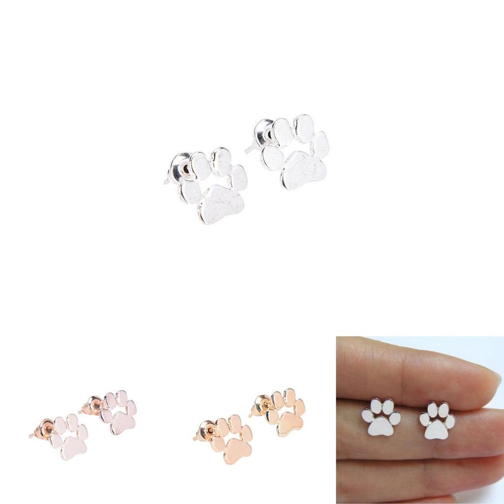 Fashion Dog And Cat Paw Prints Earrings For Children And Pet Lovers In Gold Silver And Rose Gold Finish