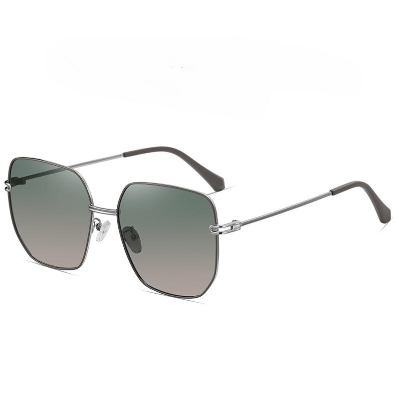 Fashionable Commuter Women's Polarized Sunglasses Metal Stainless Steel Tac Polarized Sunglasses Trendy Street Shot Wear Glasses