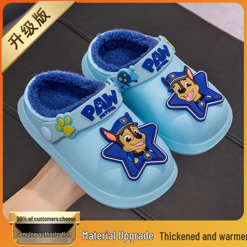PAW Patrol Toddler Fleece-Lined Waterproof Cotton Slippers - Cute & Warm Winter Shoes