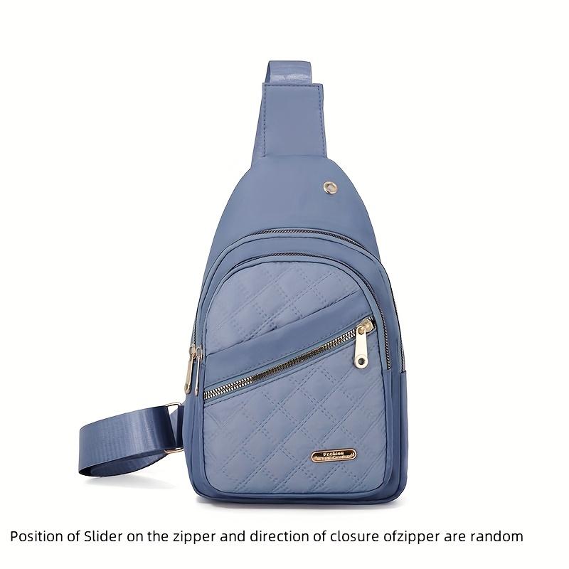 Bolso cruzado acolchado ligero para mujer con agujero para auriculares - Bolso compacto con correa ajustable y cierre de cremallera, Organizador de almacenamiento multicapa
