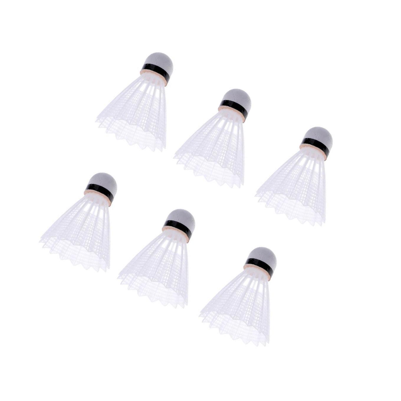 

6x White Badminton Shuttlecock Made With PVC For Wear Resistance Badminton Shuttlecocks Balls