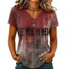 Damen V-Ausschnitt Kurzarm T-Shirt Lässiger Pullover mit Halloween-Print Top