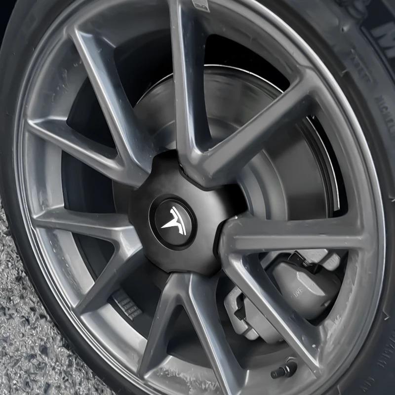 4 st/180 mm Bilhjulnavskåpa Emblem Bilnavkapslar Tillbehör För Tesla För Tesla Model 3 2017 2018 2019 2020 2021 2022 2023