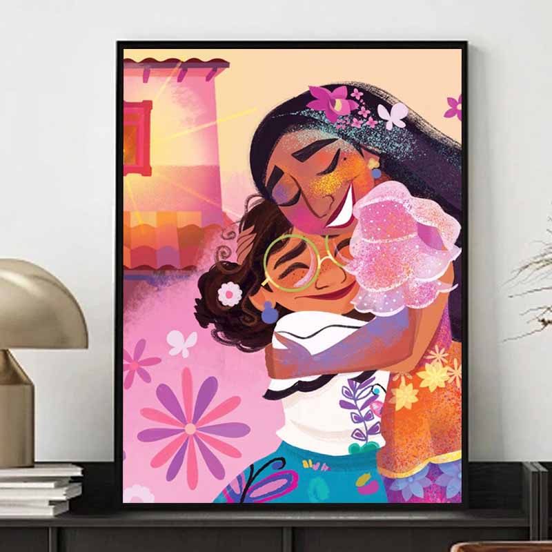 Disney 5D DIY Diamond Painting Mirabelle and Isabella Embracing Illustration in Full Magic House Embroidered Mosaic Cross Stitch Home Decor Gift Craft