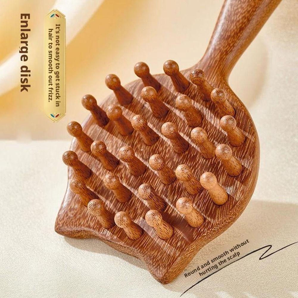 Sandalwood Scalp Massage Comb 28 Coarse Toothed Head Gua Sha Brush Hair Body Massage Guasha Scraping Comb Scalp Meridian Combs