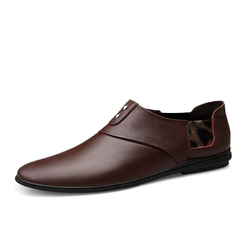 Casual Shoes Men Real Genuine Leather Luxury Loafers Men Handmade Office Formal Wedding Loafer Shoes Leisure Brand Slip On Flats