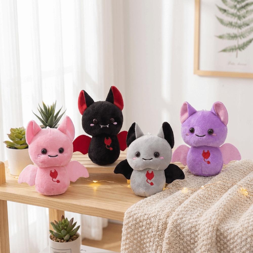Durable Soft Halloween Bag Pendant PP Cotton Stuffed Toy Funny Bat Plush Keychain Commute
