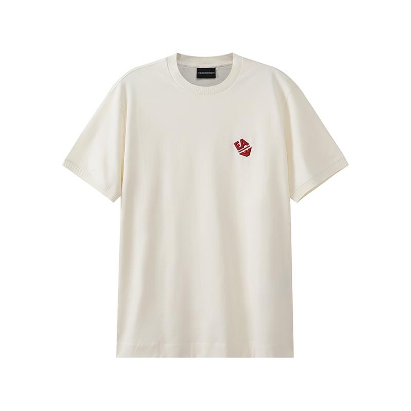 Emporio Armani Ss24 Eagle Logo Embroidered Pullover Short Sleeve T-Shirt Men Tops Light-Beige 3D1TN3-1JOCZ-0158 L 10490₽