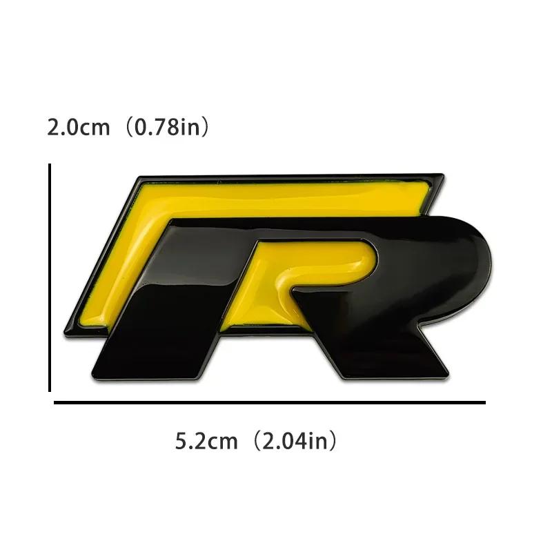 WGLRK1 For Volkswagen VW Rline GTI Golf 5 6 7 Jetta Passat Touran Scirocco Metal R Badge Car Front Grille Emblem Rear Trunk Stickers