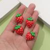 5/10/15pcs Resin Strawberry Pendant Flat Red Berry Fruit Pendant Cartoon Strawberry Jewelry Making DIY Necklace Bracelet Earring Accessories