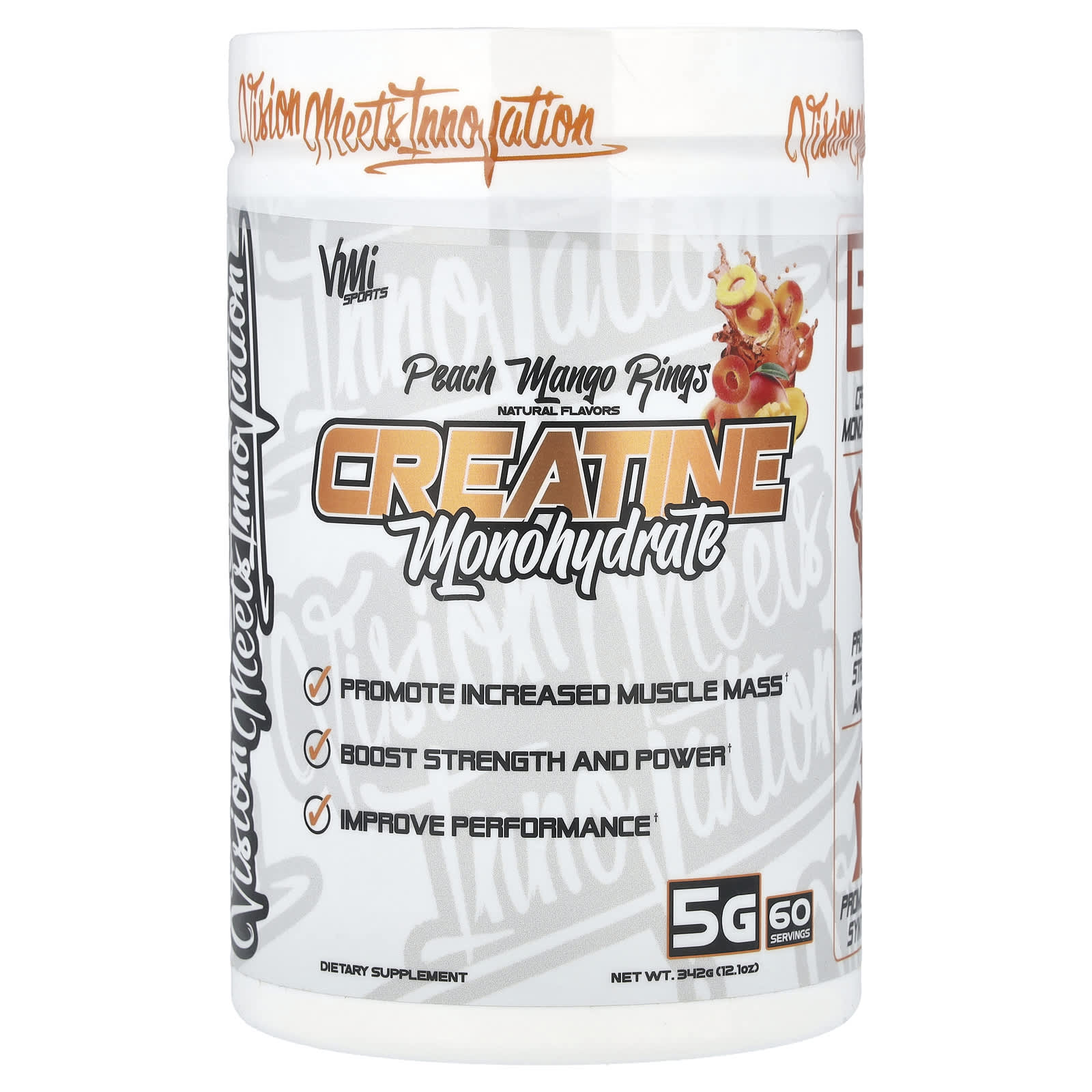 

VMI Sports, Creatine Monohydrate, Peach Mango Rings, 12.1 oz (342 g)