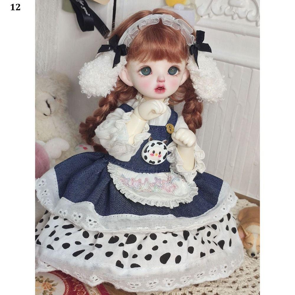 Retro 1/6 BJD Doll Outfit Set Lolita Maid Dress New Girl Toy Gift  (No Dolls or Shoes)