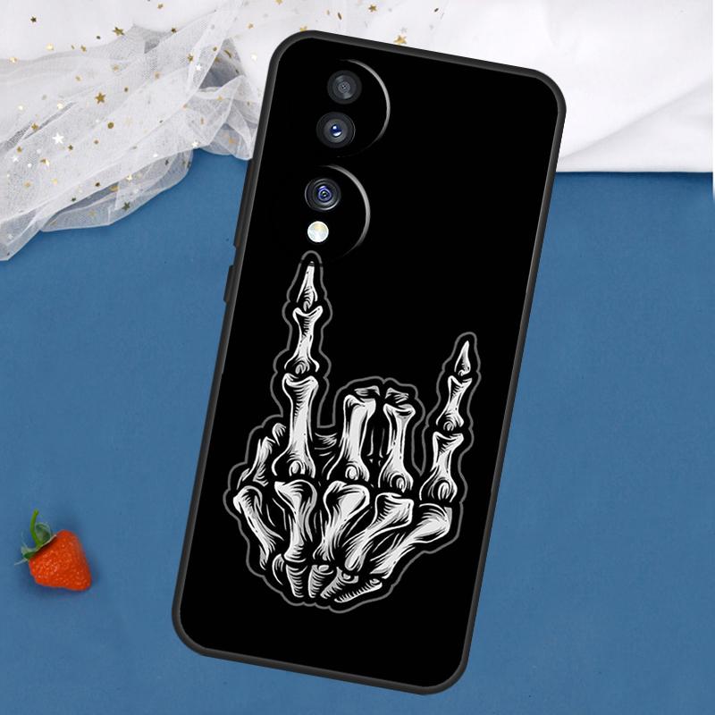 Skeleton Middle Finger Case For Honor Magic 7 5 6 Pro Lite Honor 200 400 50 70 90 X8 X9 X8a X8b X9a X9b X9c Cover