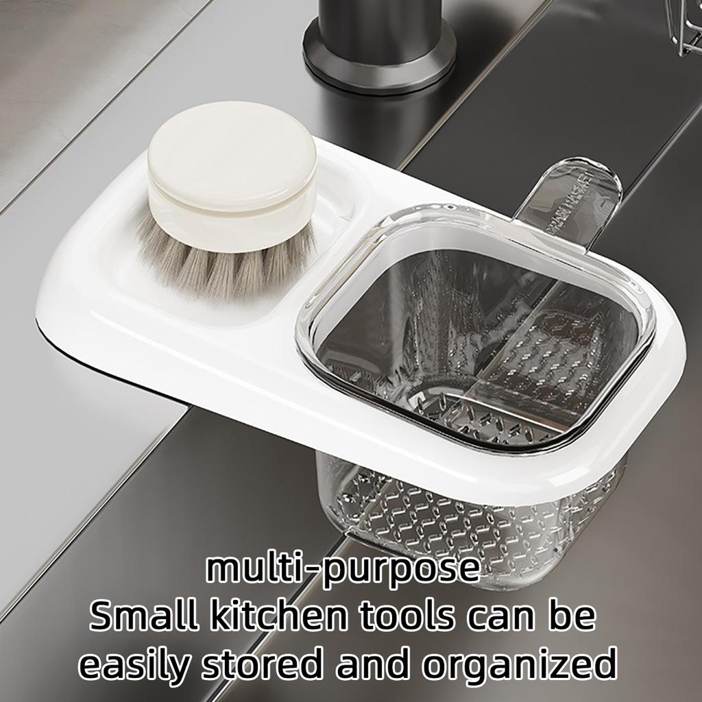 Suction Cup Sink Filter Basket Kitchen Corner Hanging Garbage Drain Residue Anti Clogging Drainer Brush Sponge Storage Dish