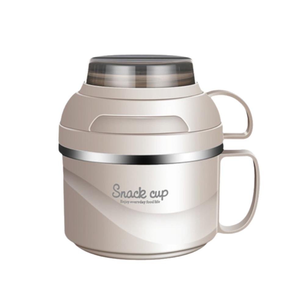 

Heat-resistant Dormitory Instant Noodle Bowl 3 Layer Canteen Rice Bowl Food Container Cafeteria бежевый