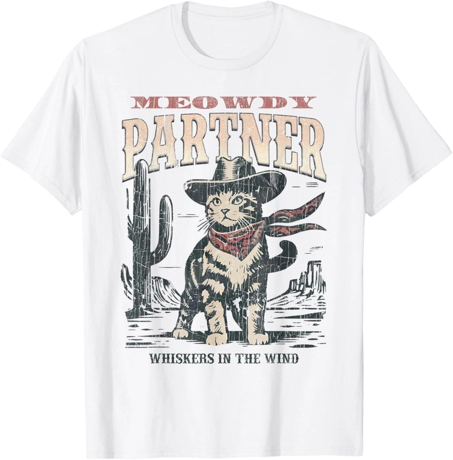 Meowdy Partner Cowboy Cat Vintage T-Shirt 3XL