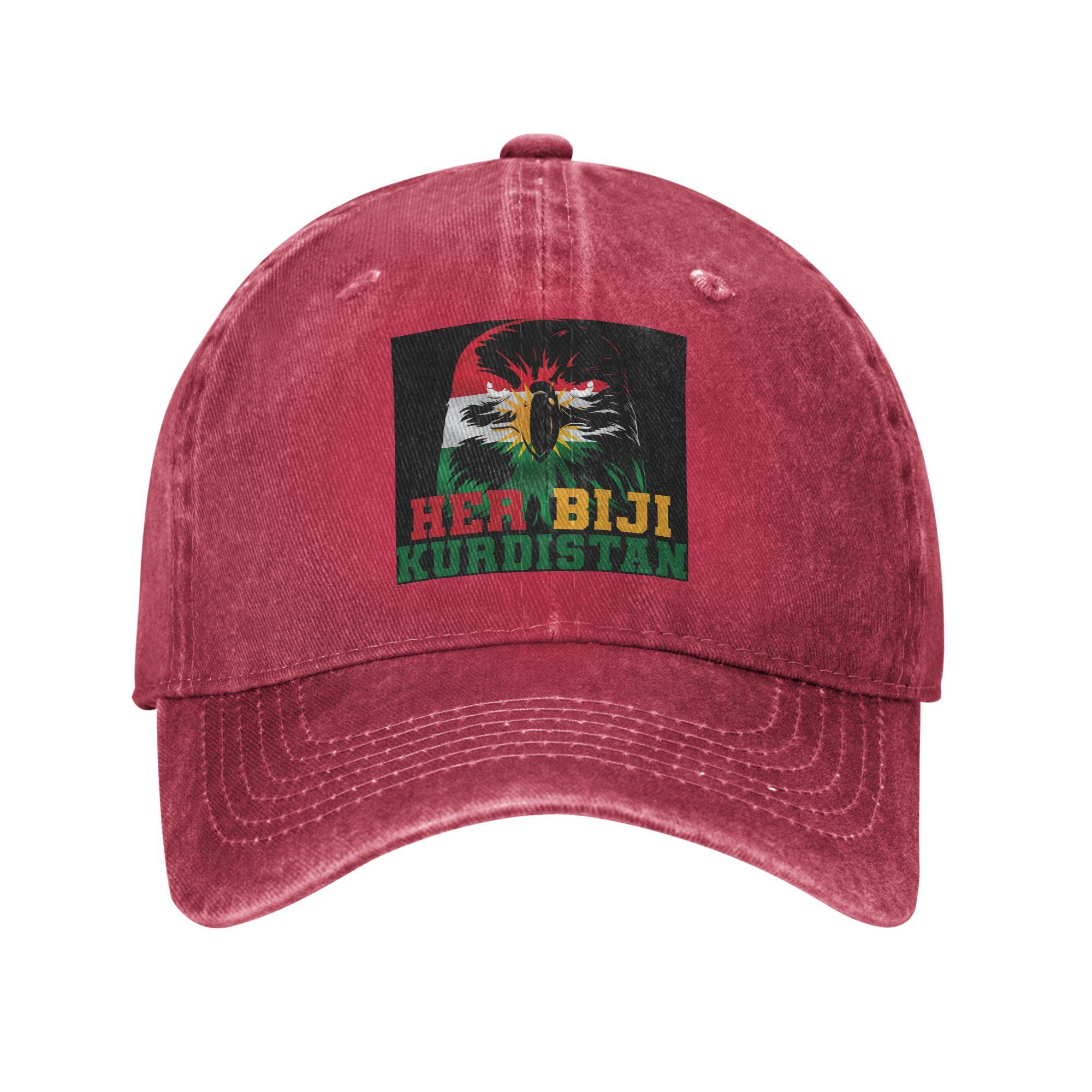 

Unisex Baseball Hats Her Biji Kurdistan Flag Eagle Denim Fabric Streetwear Baseball Caps Hip Hop Cap Casquette One Size