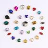 Mixed size glass rhinestone with claw cut diamond on stone bar, K gold base metal crystal, used for embroidery 50 pieces/pack