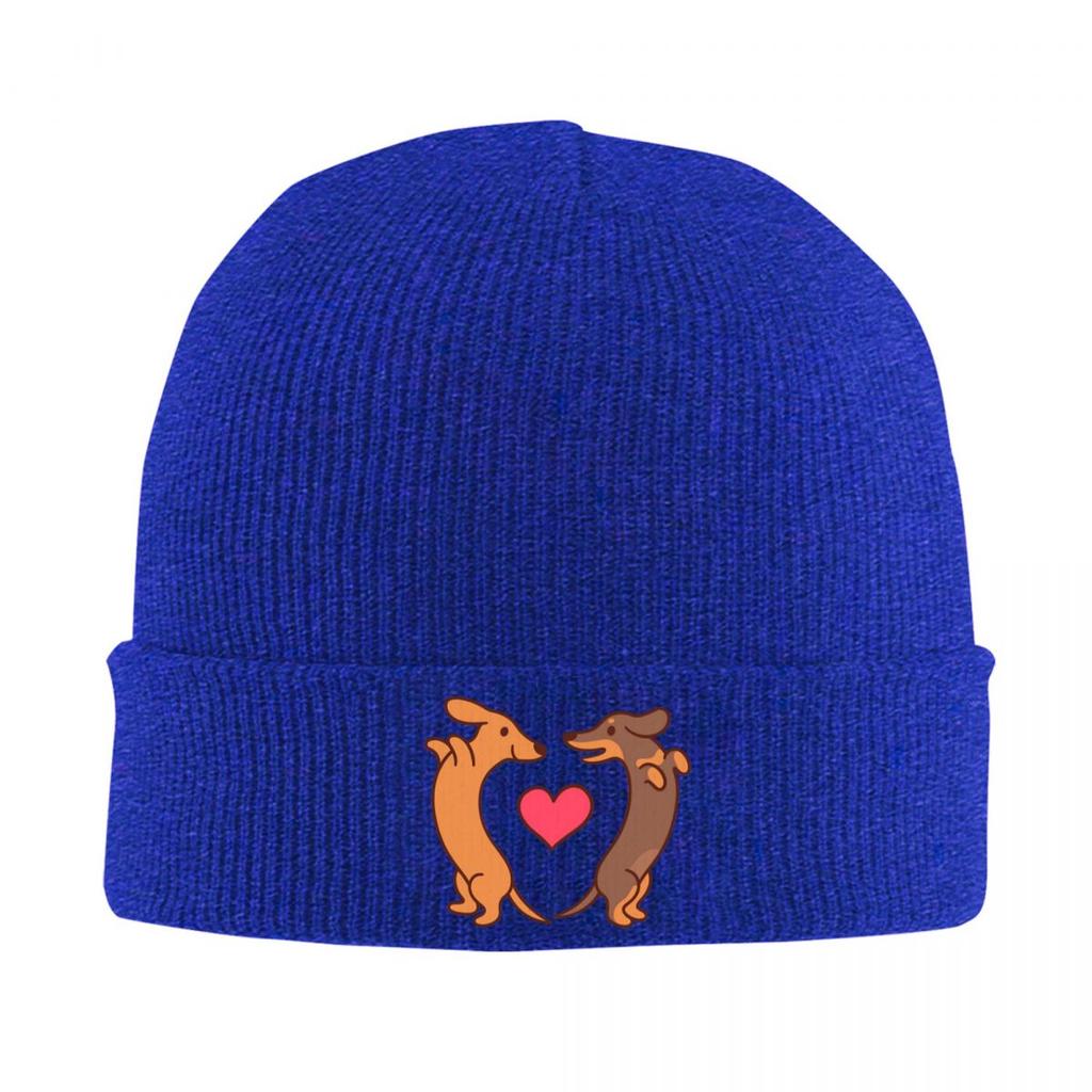 Dachshund Pattern Art Warm Knitted Cap Fashion Bonnet Hat Autumn Winter Outdoor Beanies Hats for Men Women Adult