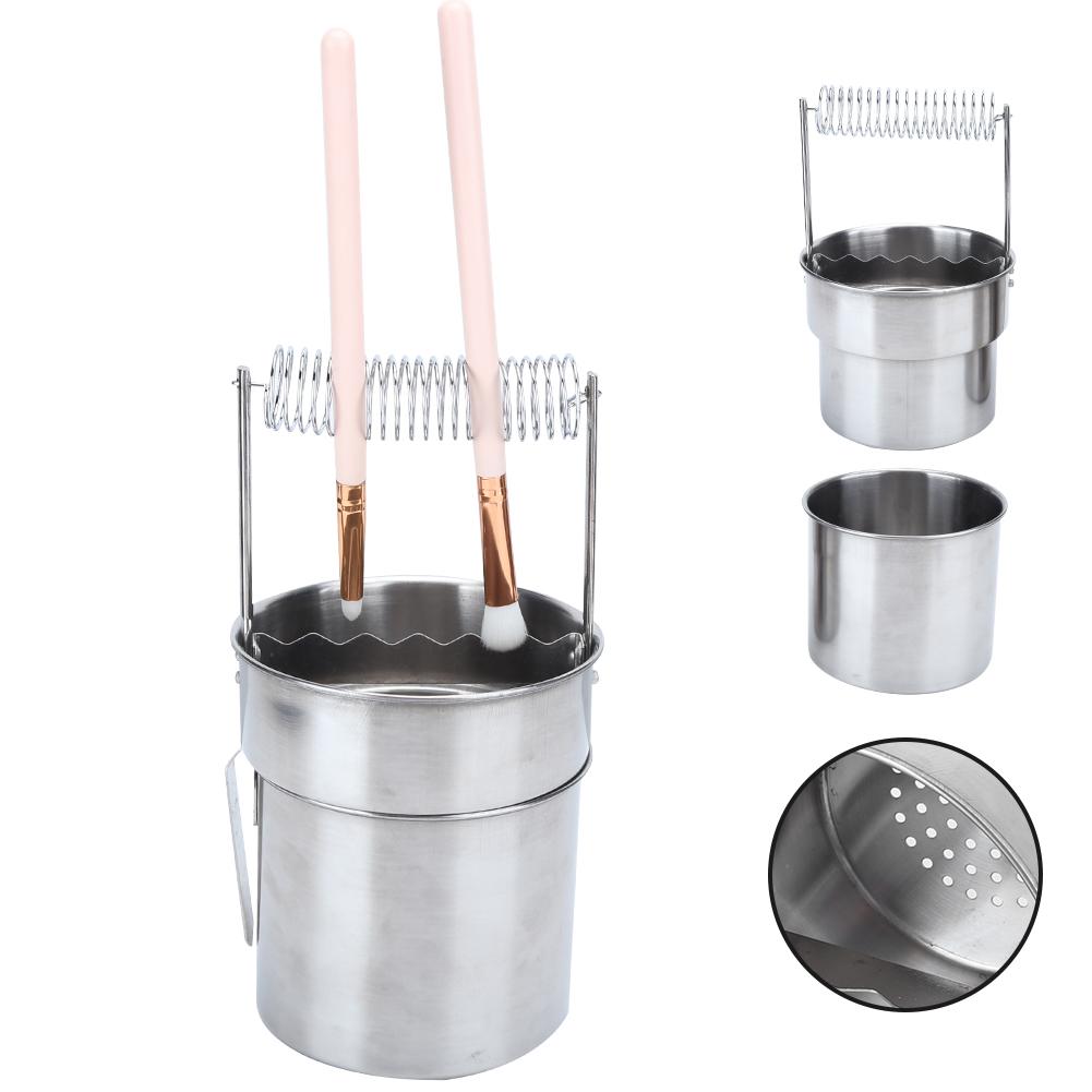 Artist Brush Washer Double Layer Filtration Portable Stainless Steel Brush Cleaner for Sketching