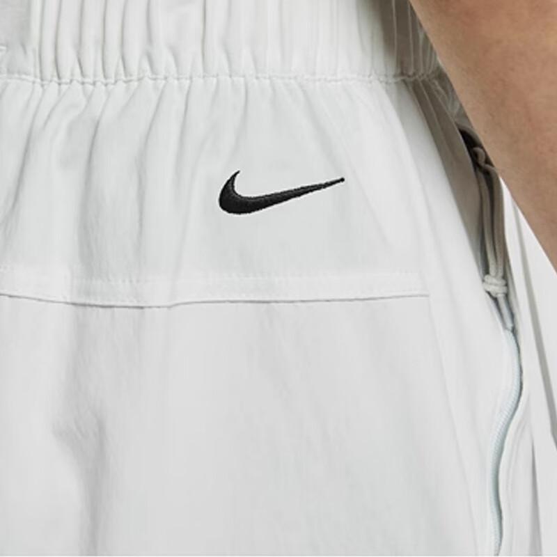Nike SS24 Logo Embroidered Comfortable Lace-Up Multi-Pocket Casual Long Skirt Women Skirts White FN1970-121