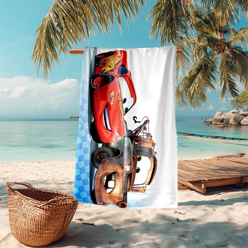 Lightning McQueen Beach Towel Outdoor Camping Beach Towel for Vacation Swim Outdoor Pool Absorbent Bath Towel